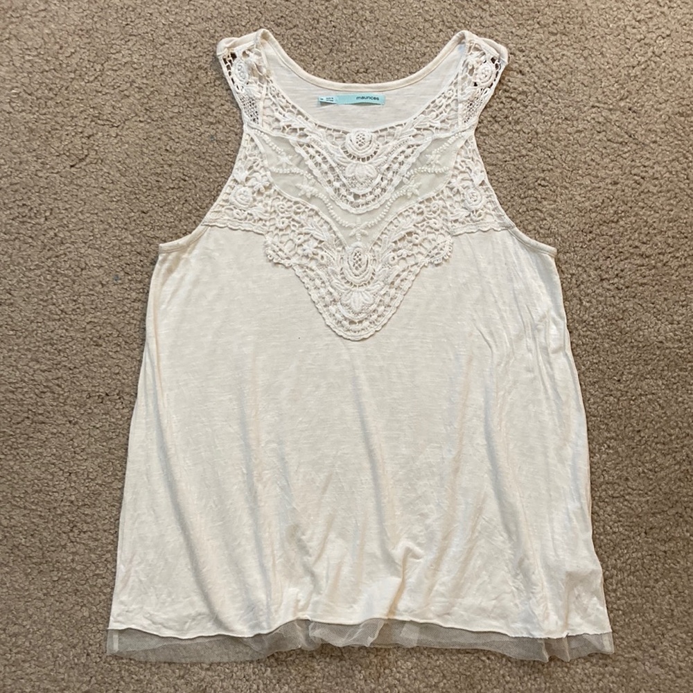 Maurices crochet lace tank top size medium